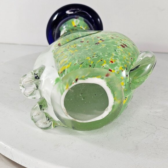 Murano Style Art Glass Cat Figurine With Hat - Picture 7 of 9